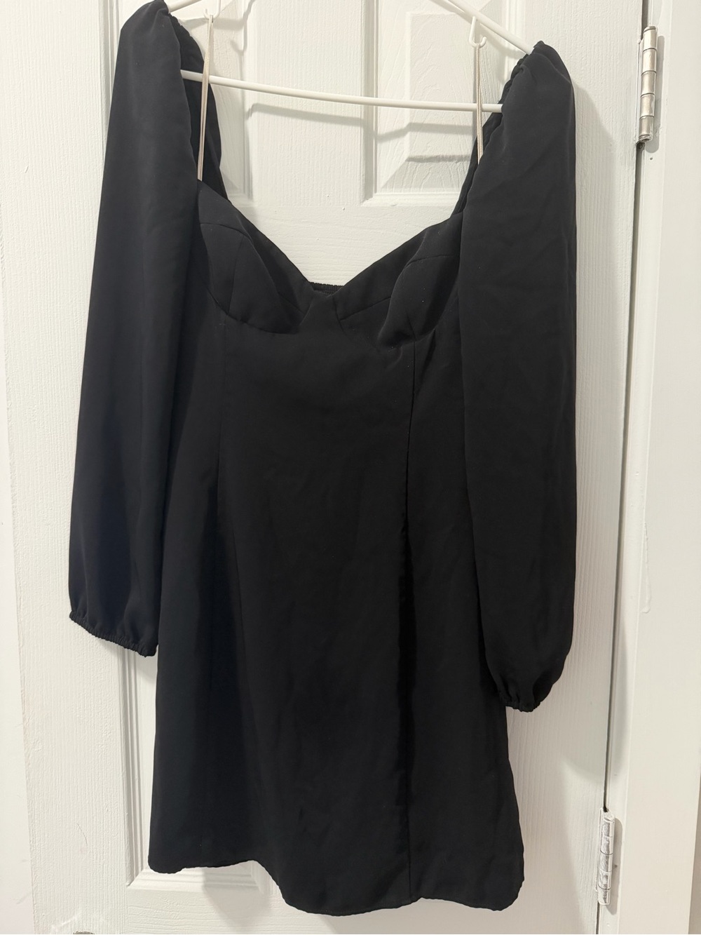 Aritzia Black Puff-Sleeve Mini Dress